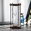 Fillable Hourglass Timer, Black Wooden Frame Decorative Sand Timer Empty Hourglass, Large Size