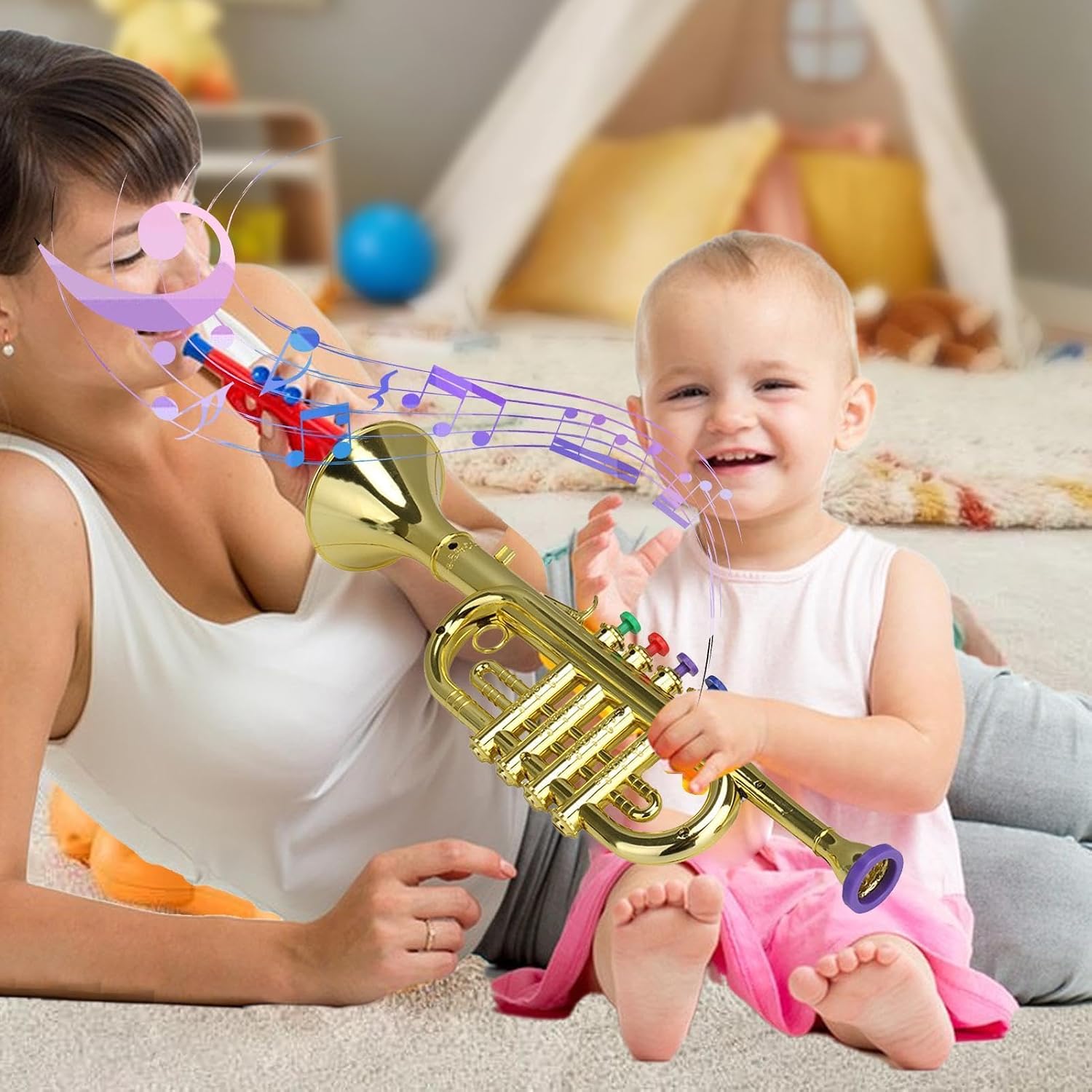 Trumpet Toy - Educational Preschool Music Instrument Inspiring Sound Kids Musical Trumpet - Preschool Learning Toy Fun Instrument for Creative Play and Early Musical Development