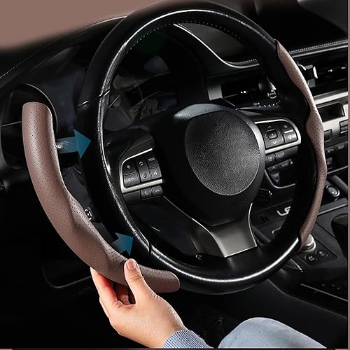 Miniatura 4 de Funda para volante de automóvil compatible con Dacia Duster Logan MCV Sandero Nappa protector de volante segmentado (color beige, tamaño Sandero