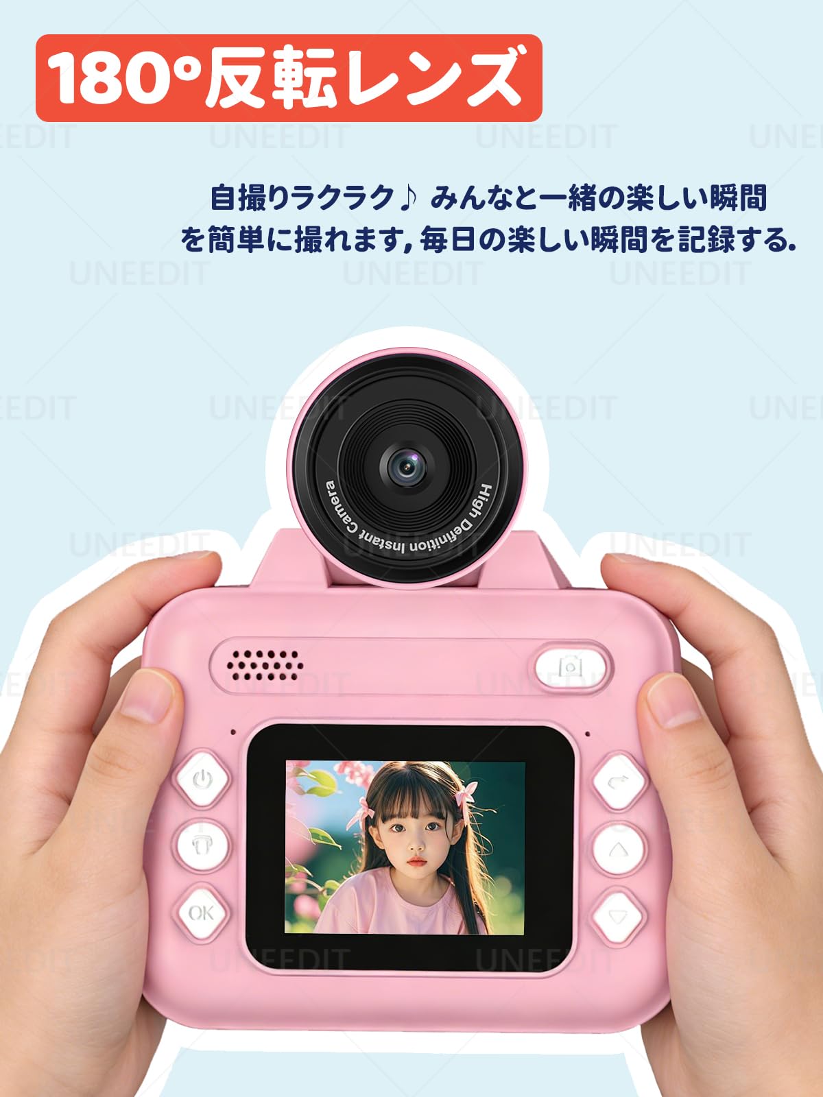 Amazon.co.jp: 【2026新登場】プリントカメラ キッズ 感熱紙 自撮り