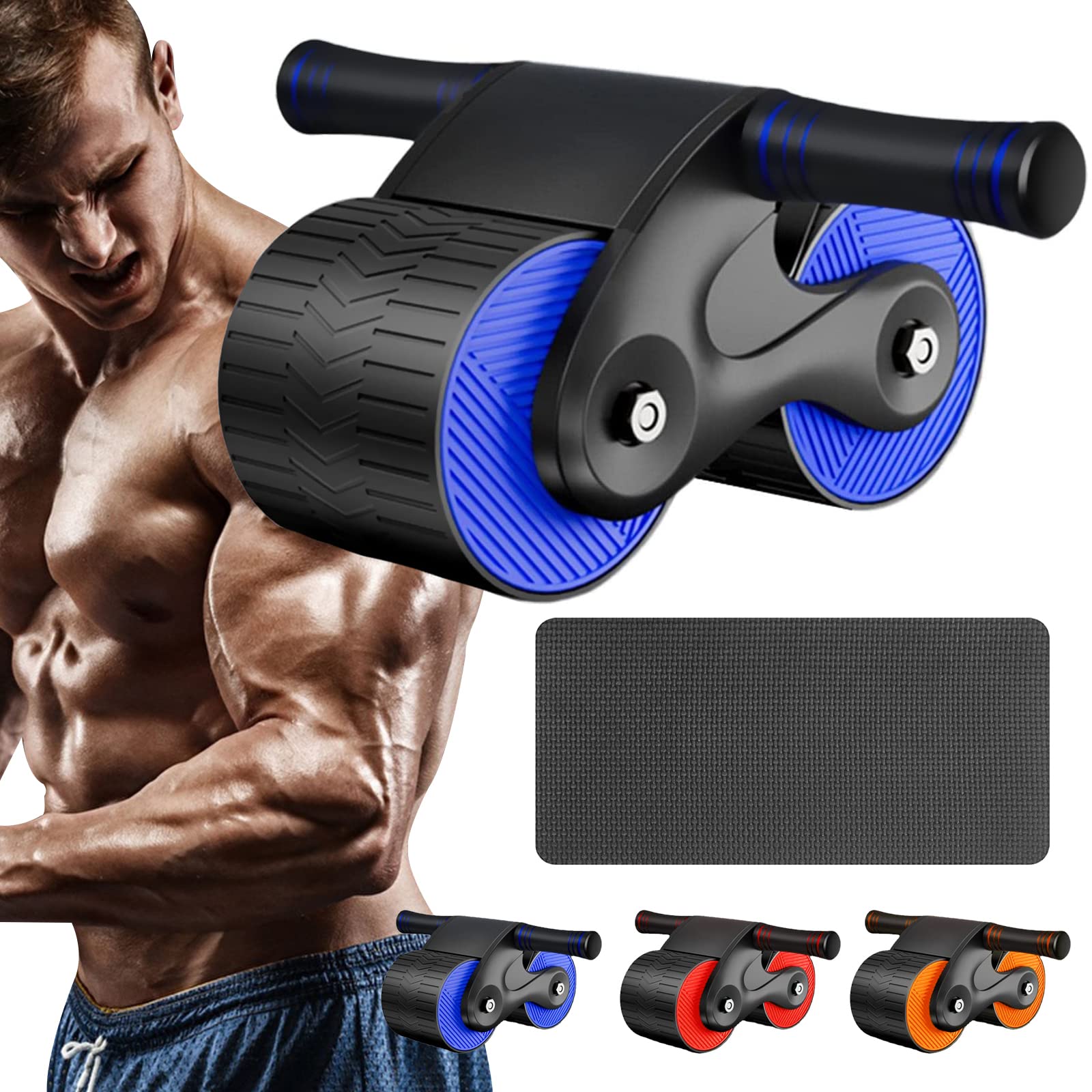 Roue abdominale automatic rebound gainage et renforcement avec tapis de genoux - 7