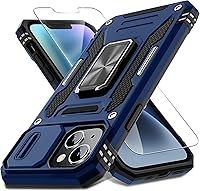 Vista 29 de DEERLAMN Funda para iPhone Air de 6.5 pulgadas con cubierta deslizante para cámara + protector de pantalla (2 paquetes), soporte de anillo giratorio