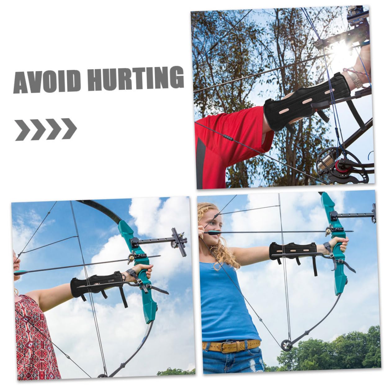 GOOHOCHY 2pcs Protective Gear Gel Wrist Brace Bracer Hand Strap Protectors Wrist Wraps Accessories Gloves Forearm Arm Protector Black Leather