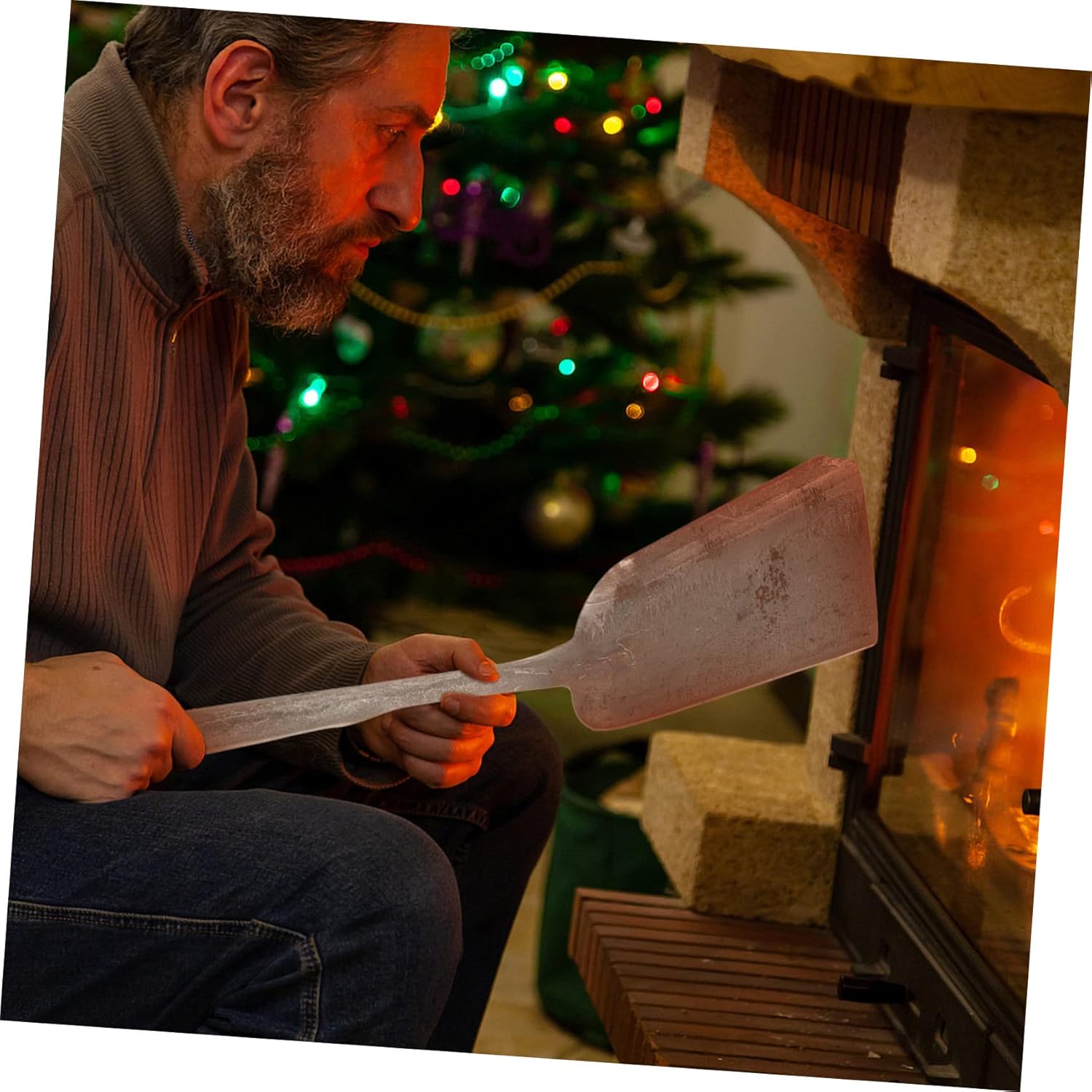 Unomor 2Pcs Multi-Functional Iron Coal Shovel Set Small Household Shovels for Cleaning Ash and Fireplace Use Heat Resistant and Practical Design