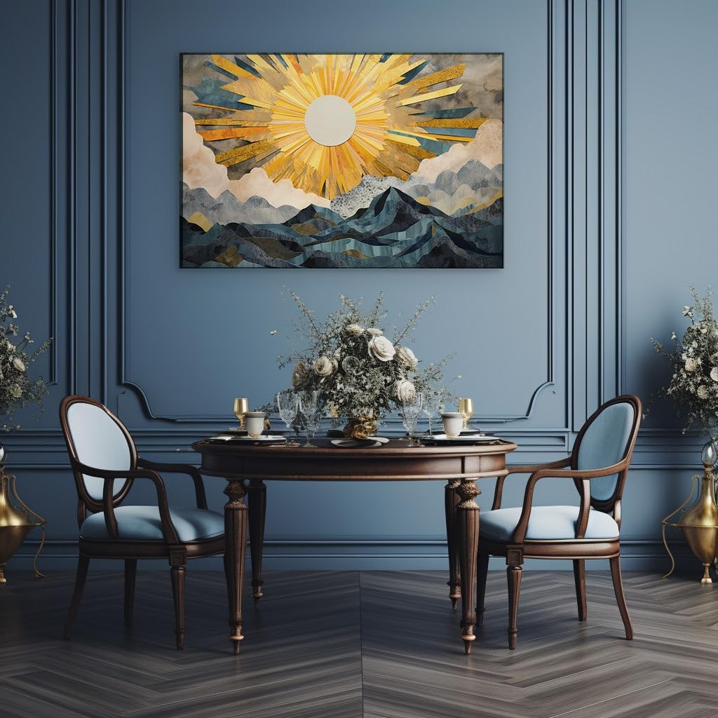 Canvas for Living Room. Illuminating Vitality: A Digital Masterpiece of Warmth and Serenity, 27 x 18 inch Canvas Wall Art - Contemporary Masterpieces - Modern Home Decor