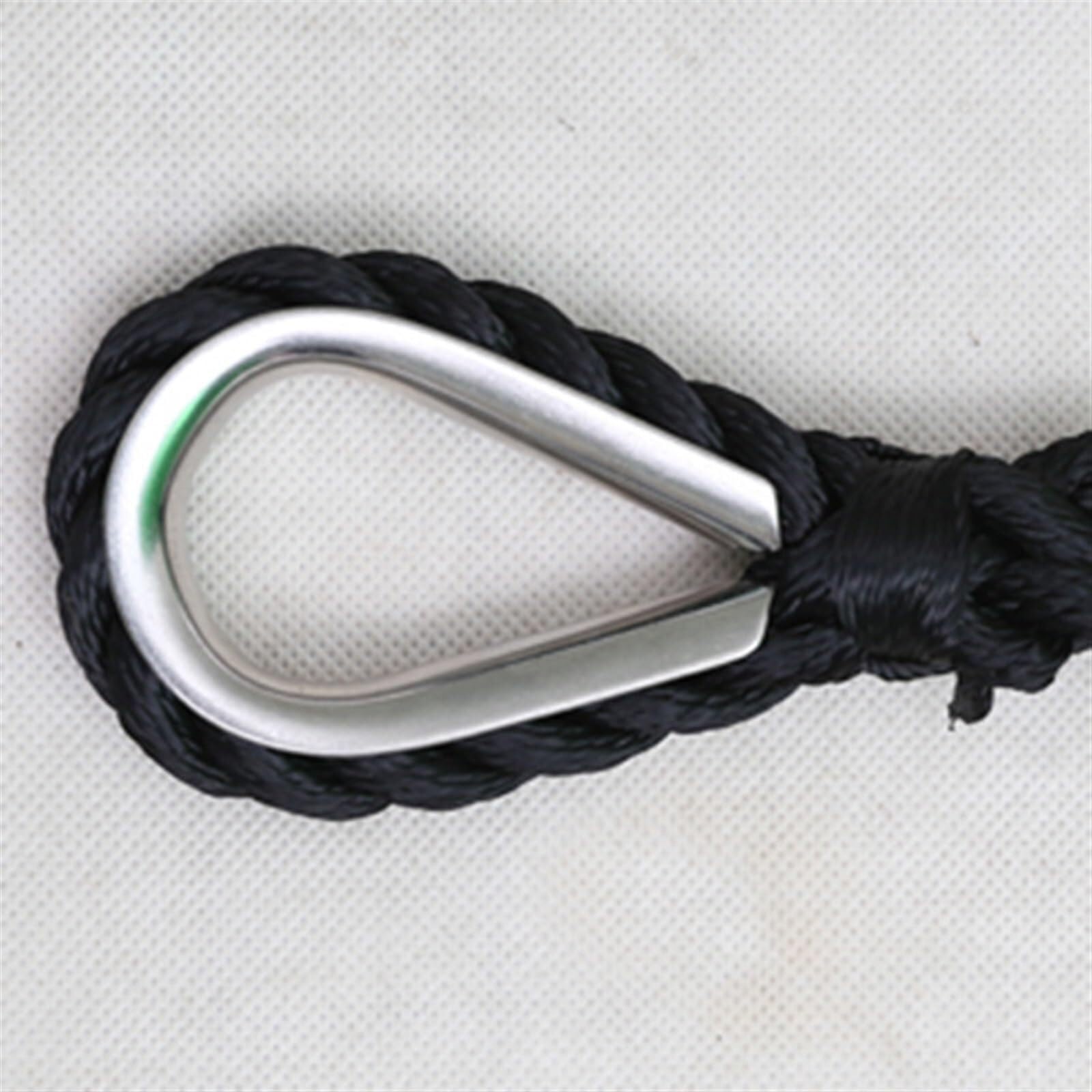 10m Amarre Bateau Boucle Epissée 3 Brins Noir(12mm)