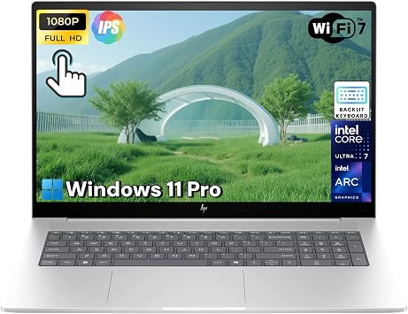 HP Envy 17 Business Laptop - 17.3" FHD IPS Touchscreen | Intel 16-Core Ultra 7 155H | 32 GB DDR5 + 2 TB SSD | Intel Arc Graphics | Backlitkeypad | Wi-Fi 7 | Windows 11 Pro | with Accessories