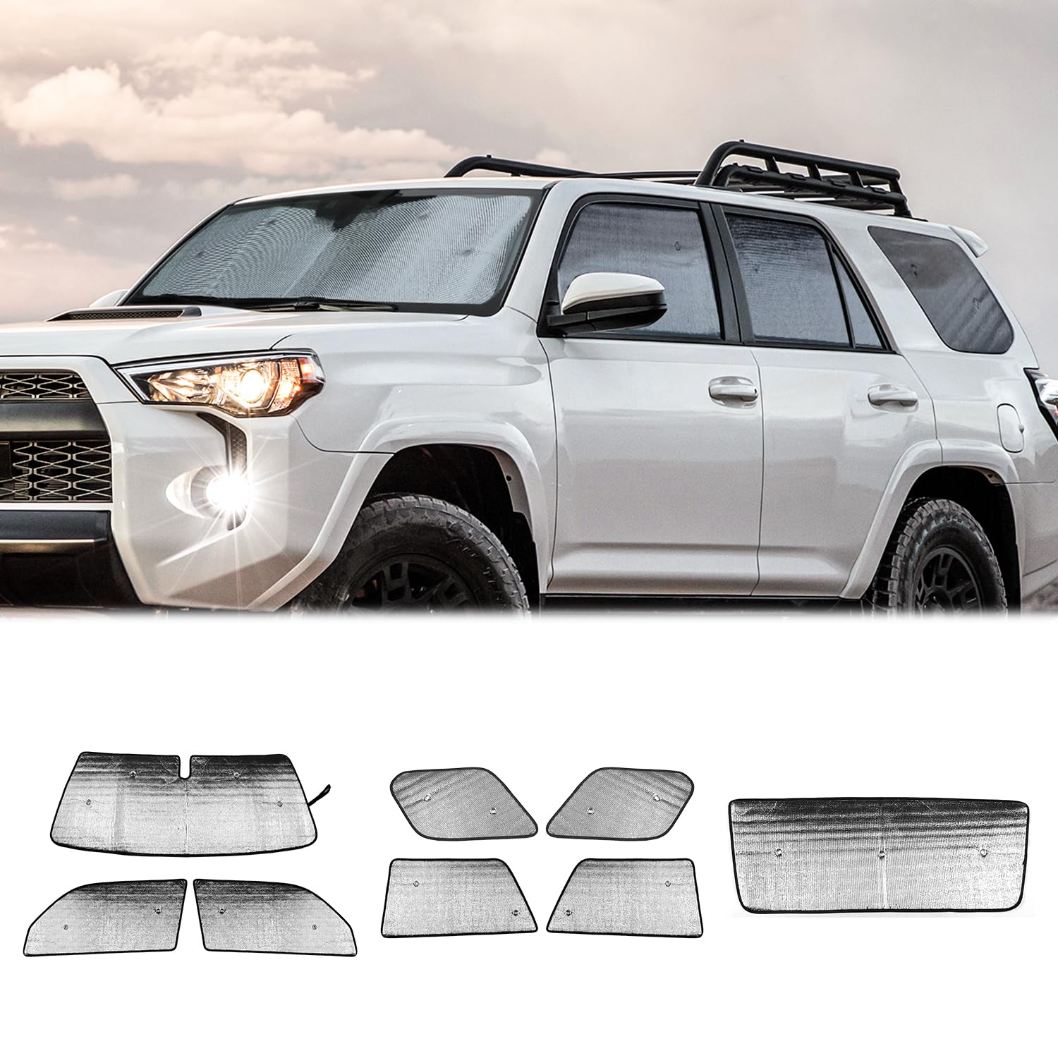 Photo 1 of Hoolcar for 4Runner Windshield Sun Shade Front & Side & Rear Window Sunshade Cover Fit for Toyota 4Runner 2017-2023, 8PCs