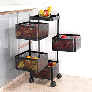 Kitchenwell Multi-Purpose Trolley Storage Organizer and Kitchen Accessories Items for Kitchen Storage Rack Square Design F Price In India