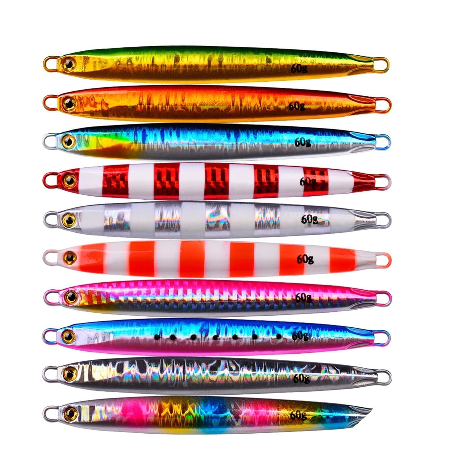 INEOUT 10 pièces/lot 10g 20g 30g 40g 60g appâts en métal coulé leurres de pêche gabarits pêche à la Truite appâts durs