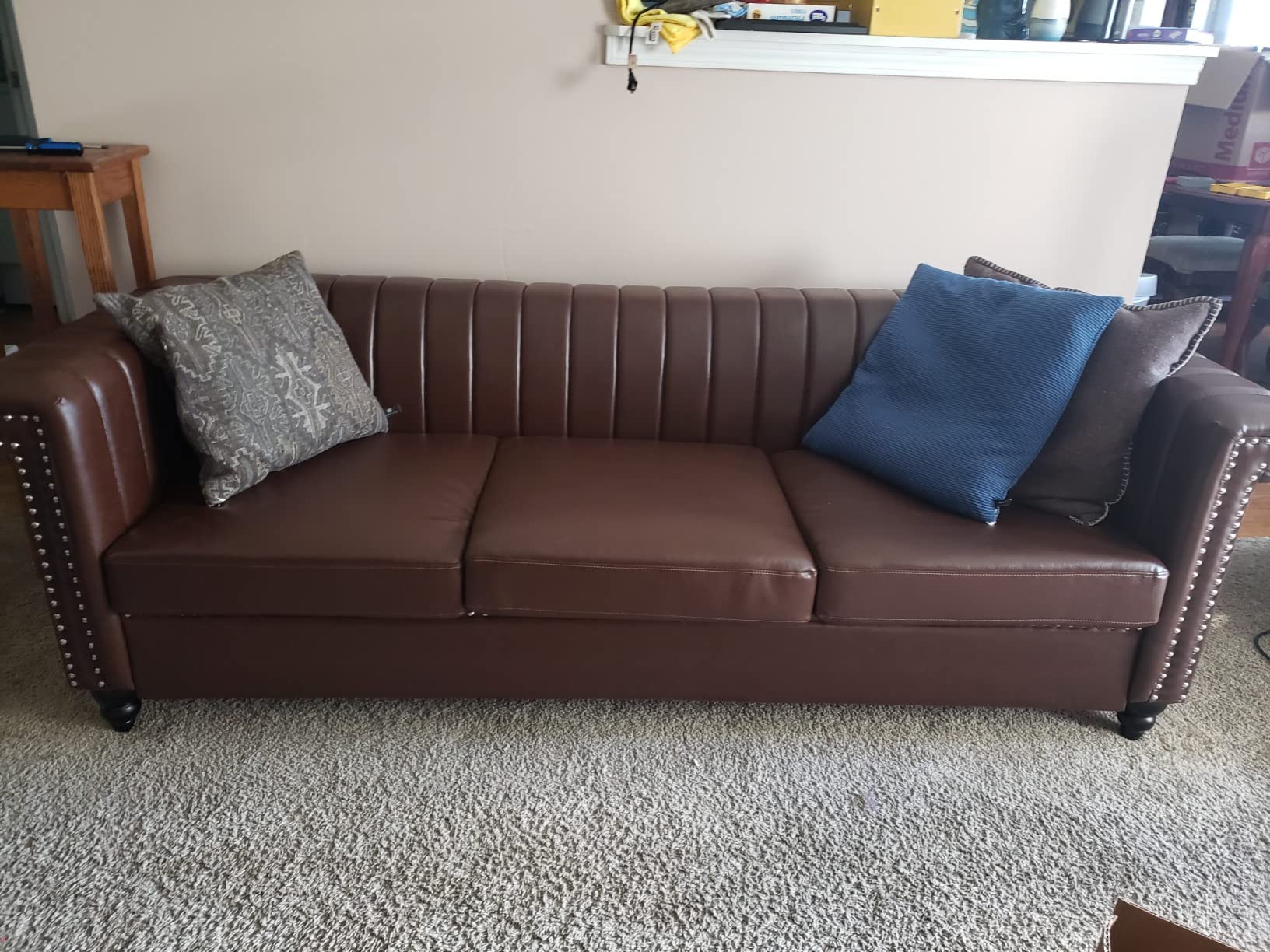 54/mo Finance Vaztrlus Sofas for Living Room Chesterfield Tufted PU