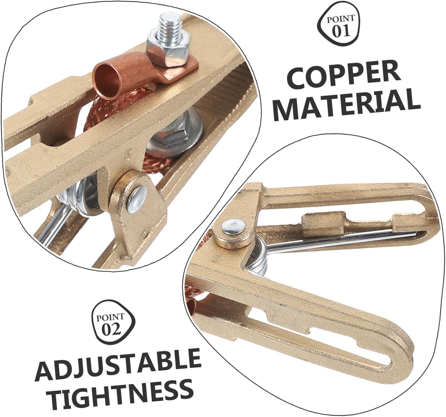 LIFKOME 500a Welder Grounding Clamp Heavy Duty Pure Copper Clamp Wire for Grounding Secure Connection