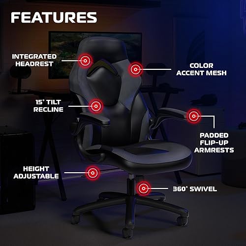 Miniatura 6 de RESPAWN 3085 Ergonomic Gaming Chair for Adults, High Back Office Chair with Headrest and Flip Up Arms, Leather Racing Style Gaming Seat with Lumbar