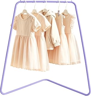 Minimalist A‑Frame Freestanding Metal Clothes/Coat/Garment Rack – Fits in Corner, Holds 24+ Items, for Bedroom, Balcony, Bay Window & Closet (3 Colors Available: Purple, Black, White)（Purple）