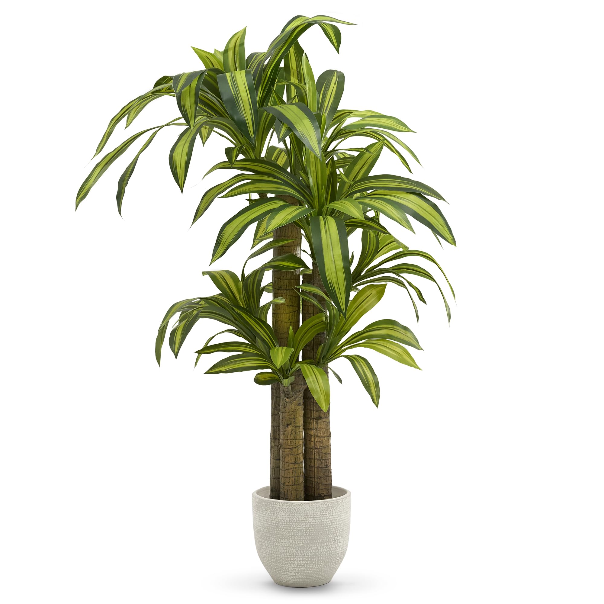 Maia Shop Dracaena Artificielle 150 cm - Faux Arbre d'Intérieur | Plante Artificielle d'Intérieur aux Feuilles Réalistes pour Salon Entrée Bureau - Pot Noir Inclus