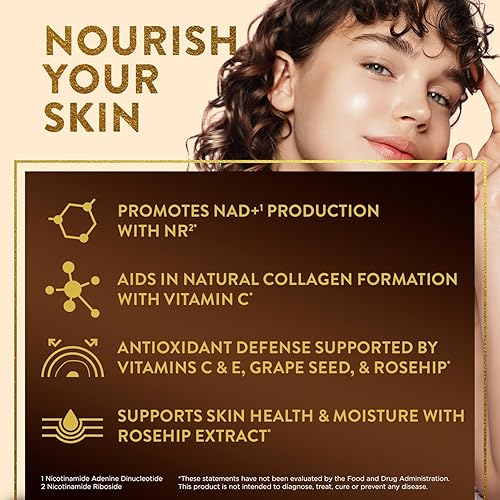 Miniatura 2 de Swisse Plus NAD+ Beauty Restore  Ingredientes clínicamente probados  Suplemento NAD+ para hombres y mujeres  Apoya la formación de colágeno,