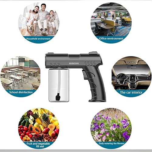 Miniatura 6 de Pistola pulverizadora eléctrica de mano, máquina de pulverización de desinfección doméstica, purificador de aire electrostático, ligero y portátil,