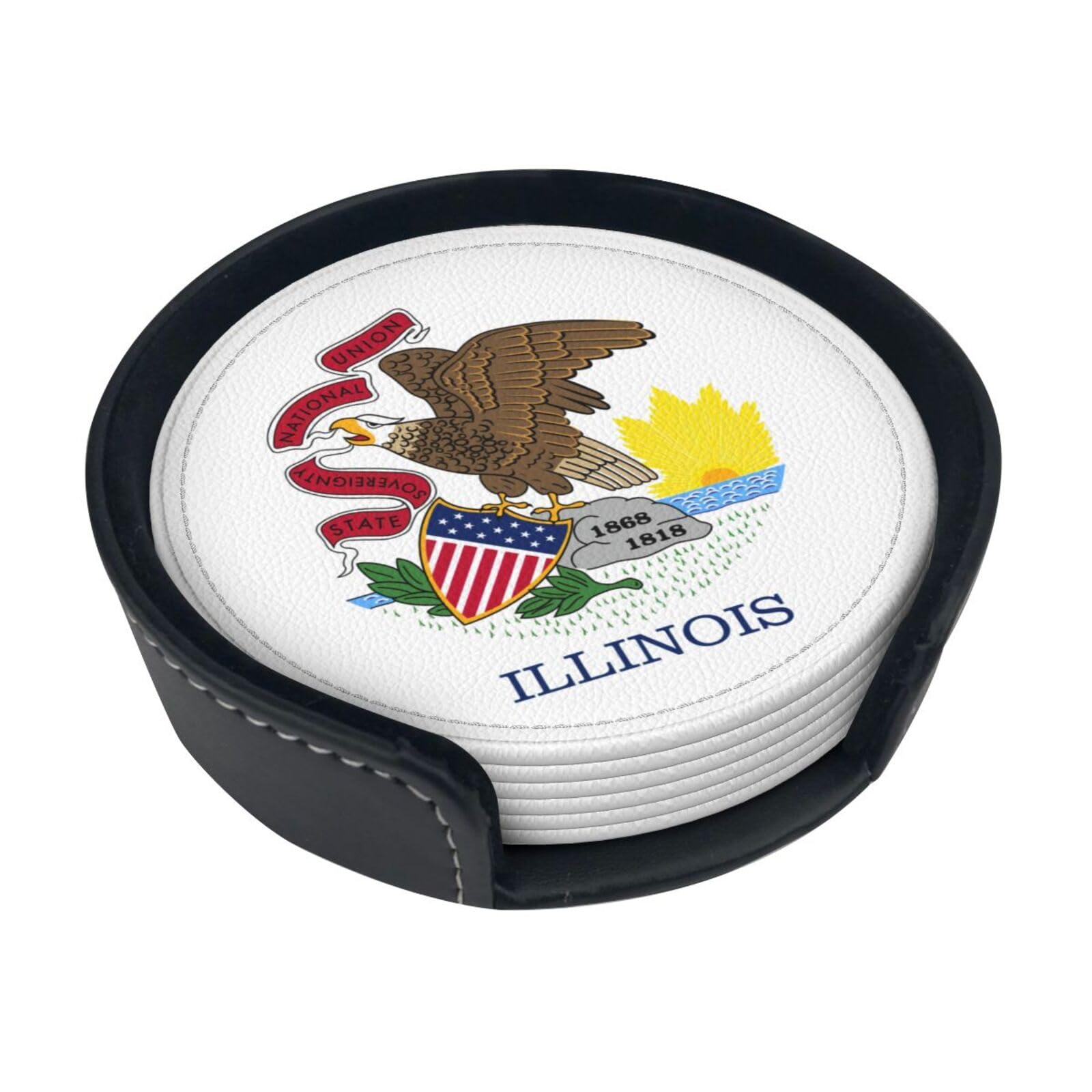 Dessous de verre Illinois en polyuréthane (lot de 6) pour verres et tasses
