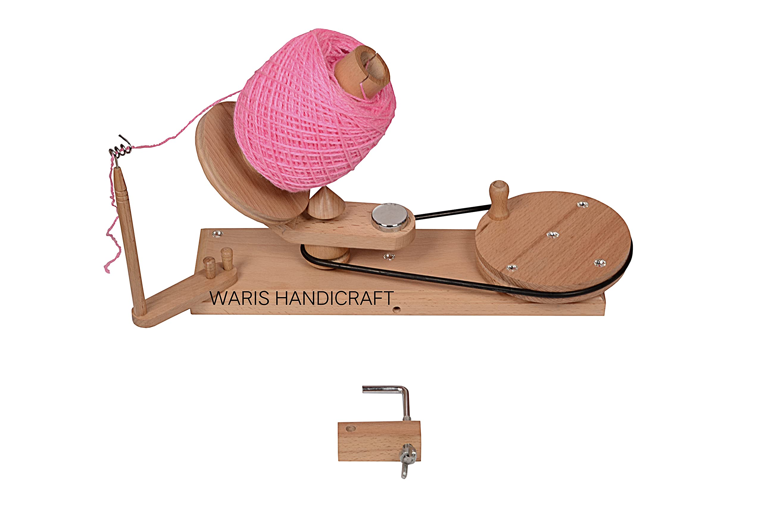 WARIS HANDICRAFT Wooden Yarn Ball Winder Knitting Crocheting Wool Ball Maker Machine (PRIMUM Quality Rosewood Wood)