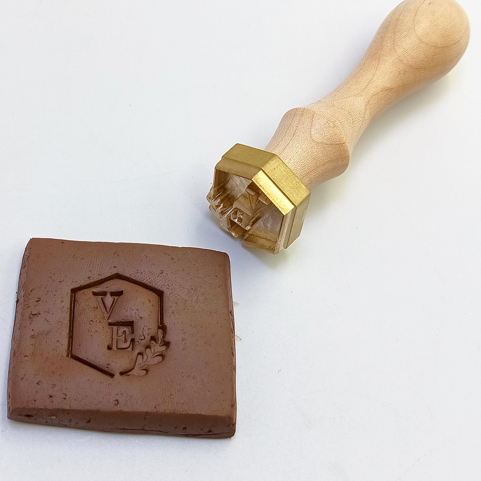 Premium Custom Clay Signature Stamp - Exquisite Brass Pottery Mold for Unique Gifts | Personalized Potter Stamp Perfect for Crafting Clay Art Masterpieces (1.5" X 1.5" - with Handle)-image-1