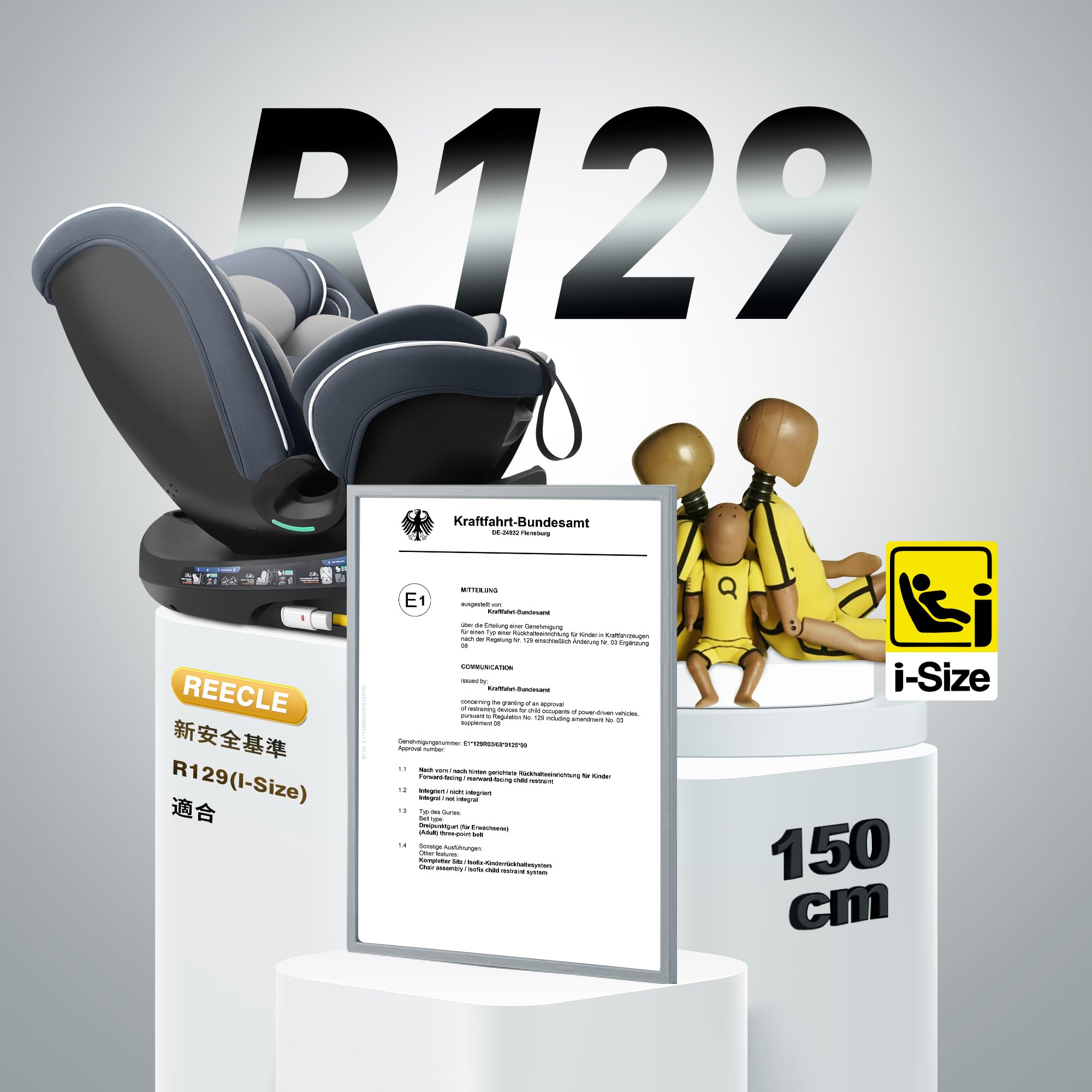 Amazon | Reecle チャイルドシート 360° 回転式 新生児~12歳頃 新安全