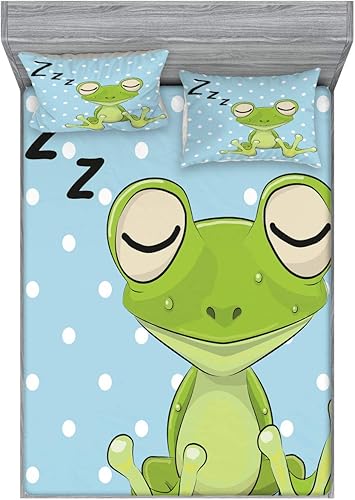 Miniatura 57 de Ambesonne Juego de sábanas bajeras y fundas de almohada, dibujos de aviones antiguos, vuelos clásicos con fechas, estilo vintage, diseño nostálgico,