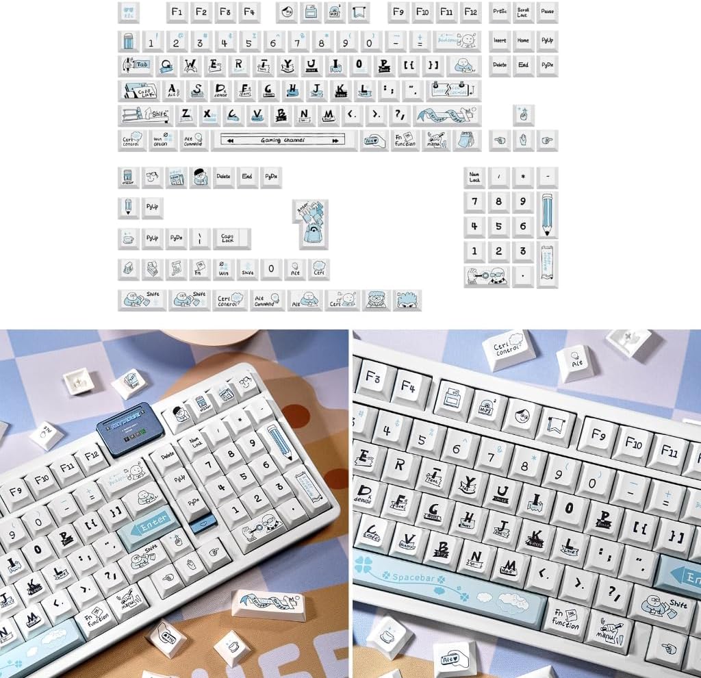 Sea Salt Course Keycaps PBT Dye Sublimation Original Height Keycap for 61 64 68 84