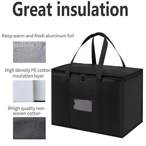 Miniatura 3 de Bolsas aisladas para entrega de alimentos, bolsas aisladas para entrega de pizza de viaje, bolsas aisladas para alimentos fríos y calientes, para