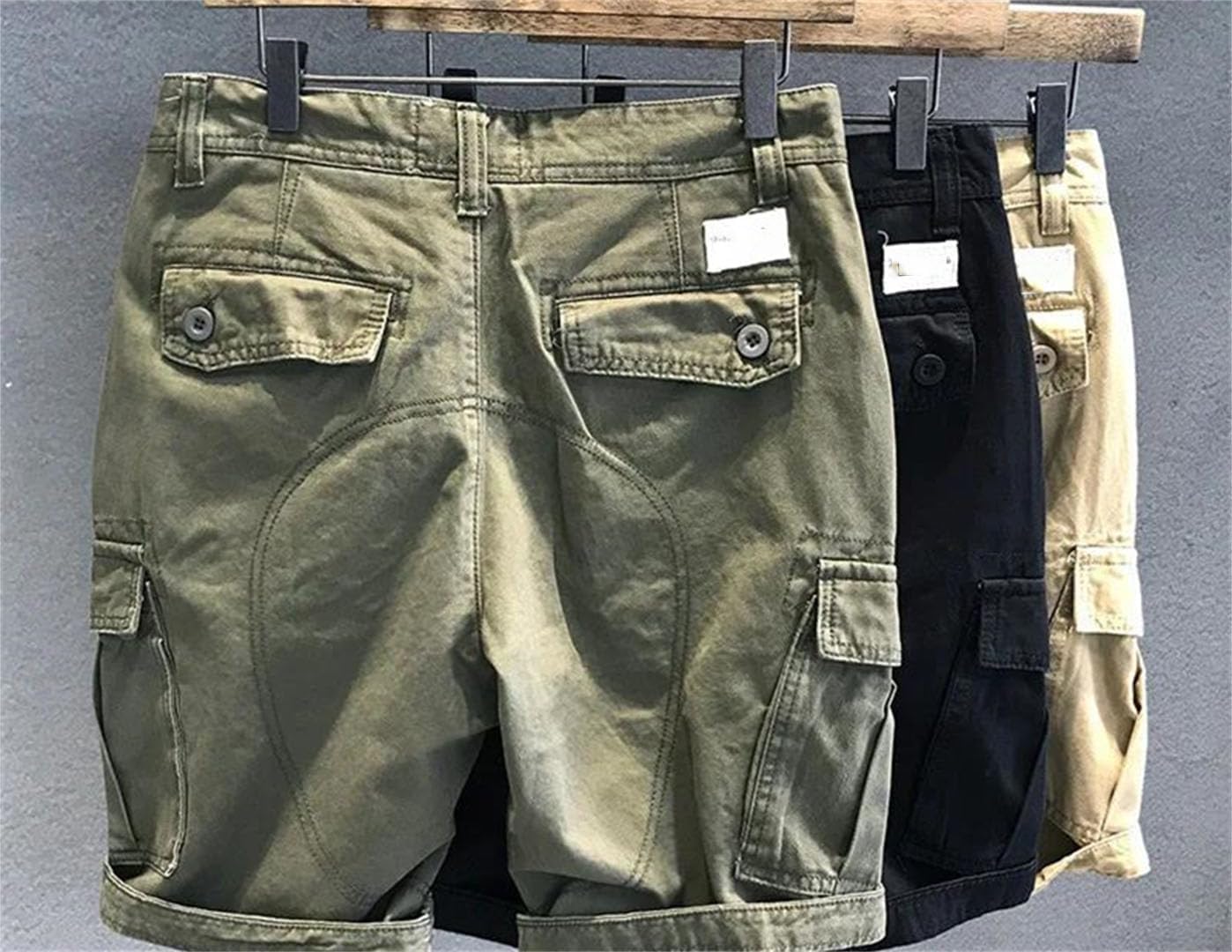 Men's Heavy Utility Work Shorts - Washed Fabric Army Style Outdoor Trekking Multi Pocket Clothing