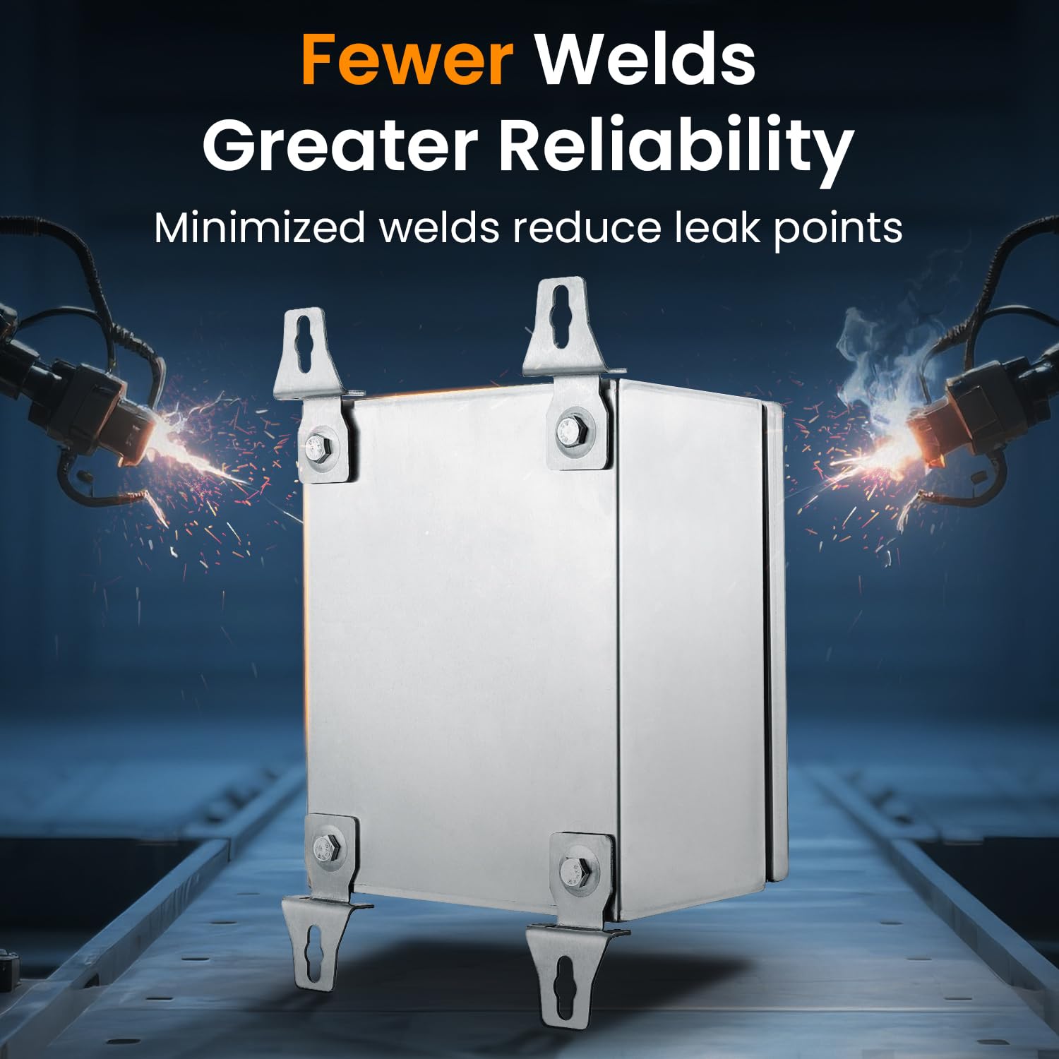 QILIPSU 304 Stainless Steel Electrical Box IP65 Waterproof Steel Project Enclosure Lockable Weatherproof Electric Junction Box for Indoor & Outdoor Use 14"x10"x6"