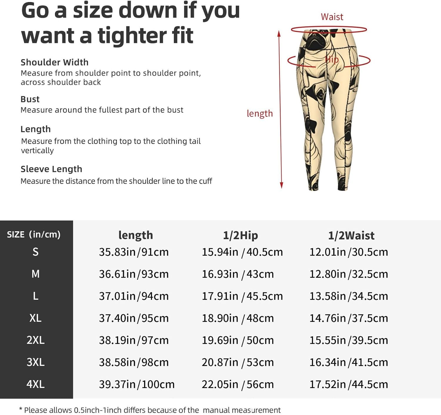 Cute Pug Dog Print Premium Leggings for Women,Fitness Clothing,for All Seasons and Occasions