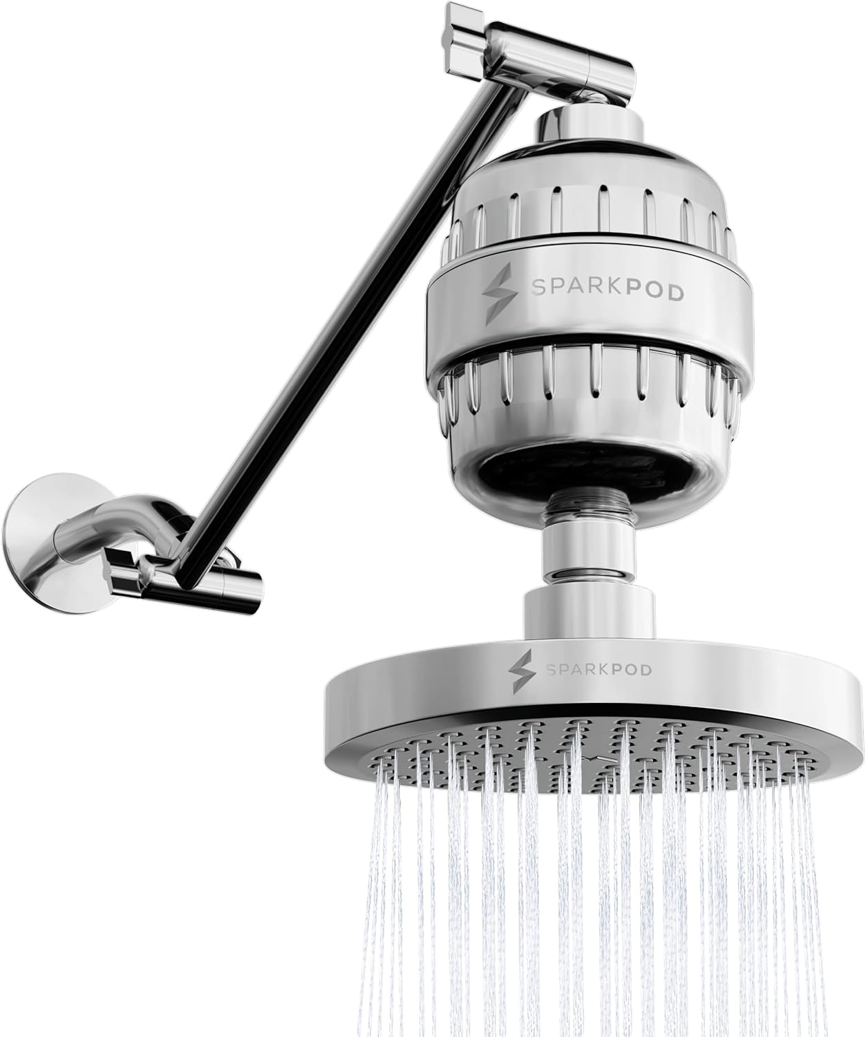 SparkPod HighPressure Chrome Rain Shower Head with Matching 11" Shower