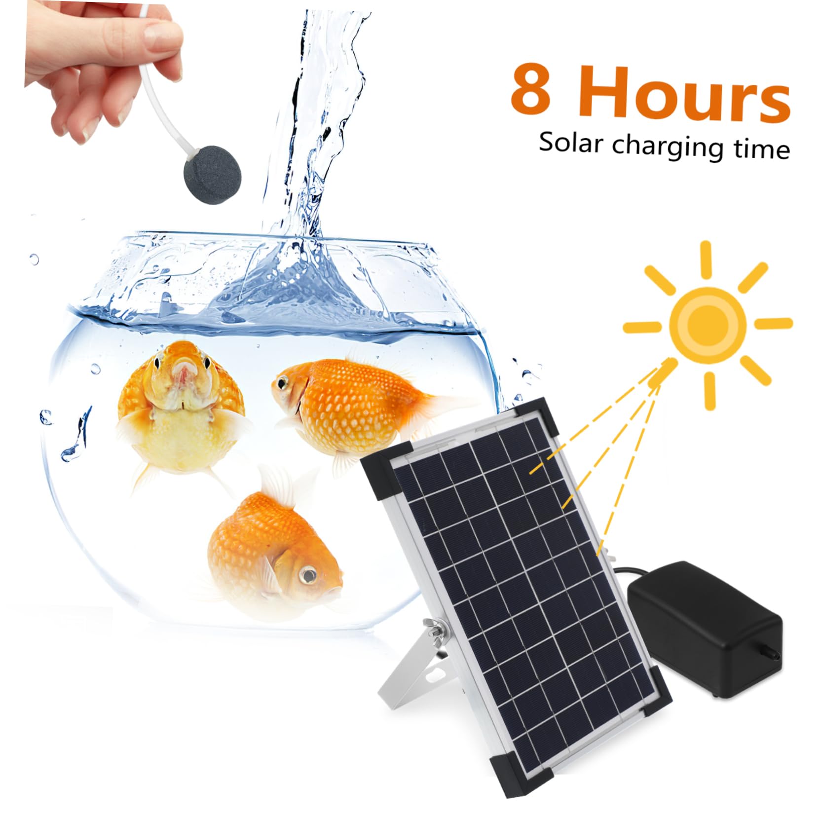 ibasenice Solar-teichbelüfterpumpe Mit Solarpanel Für Aquarien Und Gartenteiche Energiesparende Wasserpumpe Mit Variablen Durchflussraten Für Sauerstoffzufuhr Und Wasserzirkulation