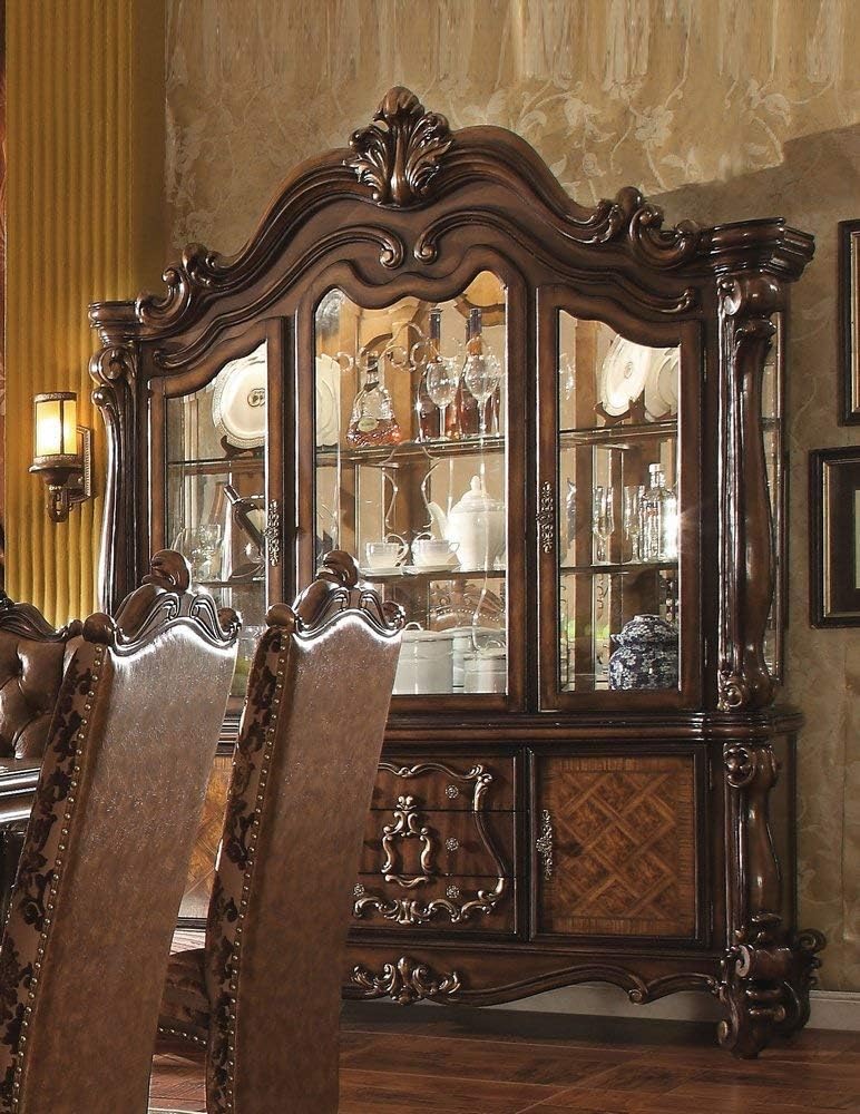 ACME Versailles Hutch & Buffet 61104 Cherry Oak Chairs