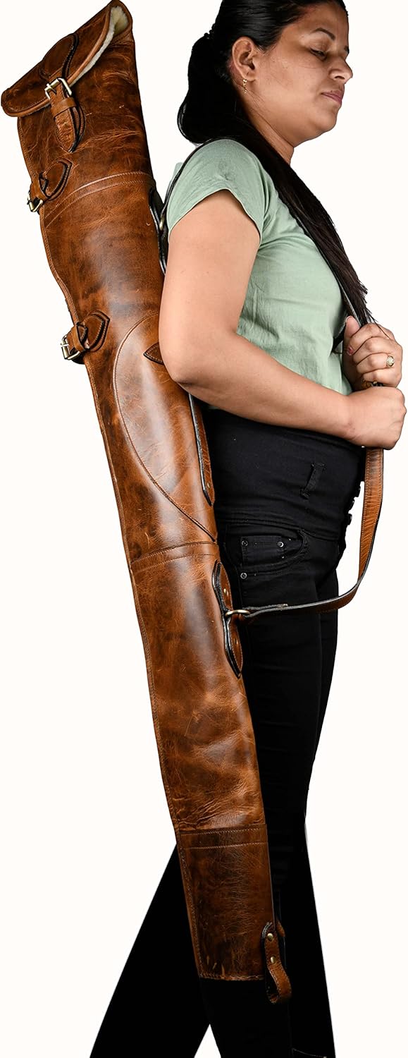 Hulara Cowhide Leather Rifle Sling 48-50 Inch Gun Cases for Rifles Slip Bag Shotgun Case With Shoulder Strap Soft Gun Cases for Rifles Hunting Bag Hulara Cowhide Leather Rifle Sling 48-50 Inch Gun Cases for Rifles Slip Bag Shotgun Case With Shoulder Strap Soft Gun Cases for Rifles Hunting Bag
