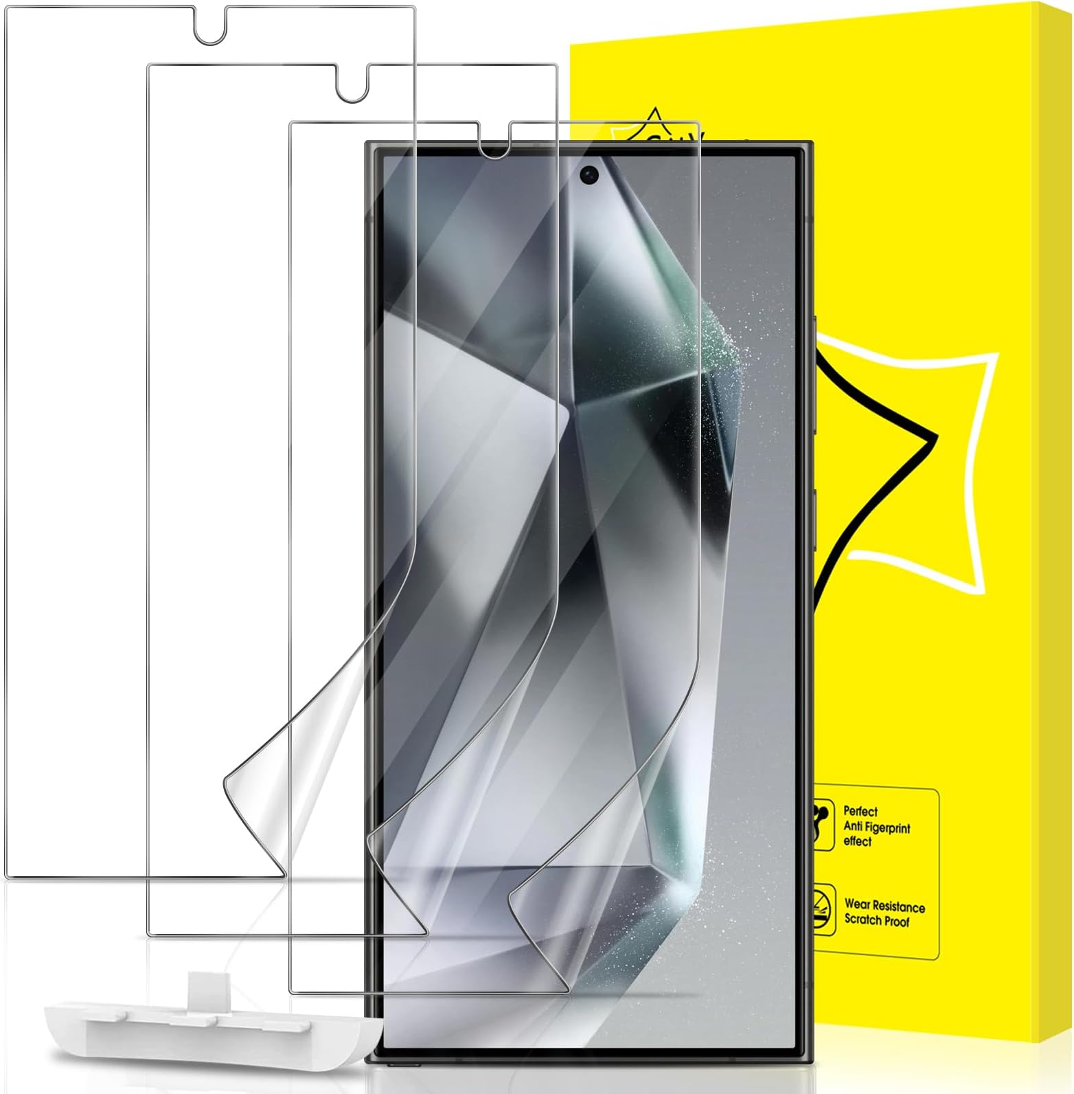 GiiYoon 3 PACK Screen Protector for Samsung Galaxy S24 Ultra 5g Flexible TPU Film [Support Fingerprint Touch] [HD Full Coverage] [Easy Installation] [Scratch Resistant]