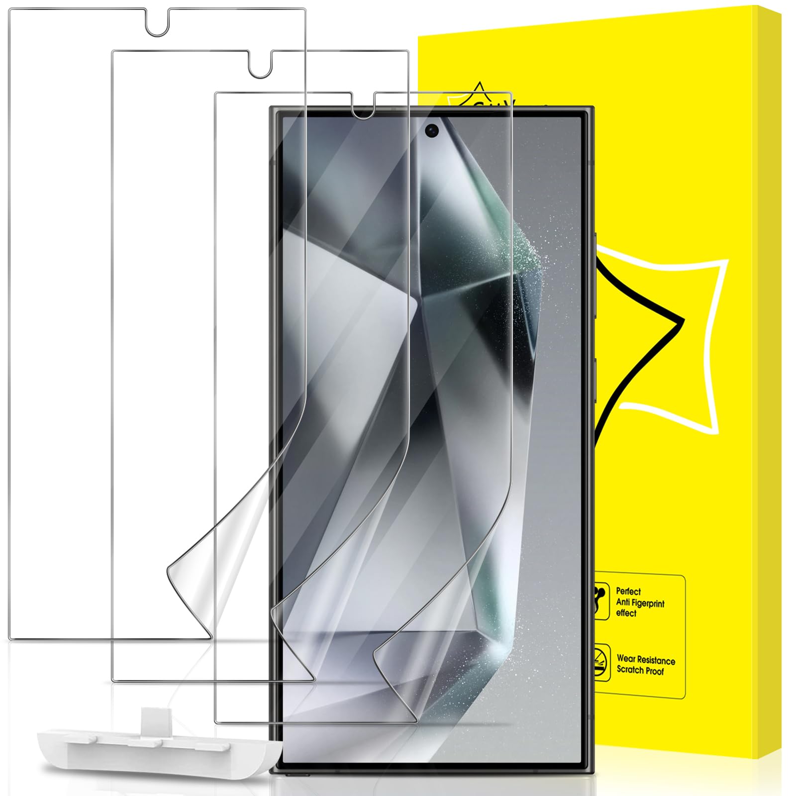 GiiYoon 3 PACK Screen Protector for Samsung Galaxy S24 Ultra 5g Flexible TPU Film [Support Fingerprint Touch] [HD Full Coverage] [Easy Installation] [Scratch Resistant]