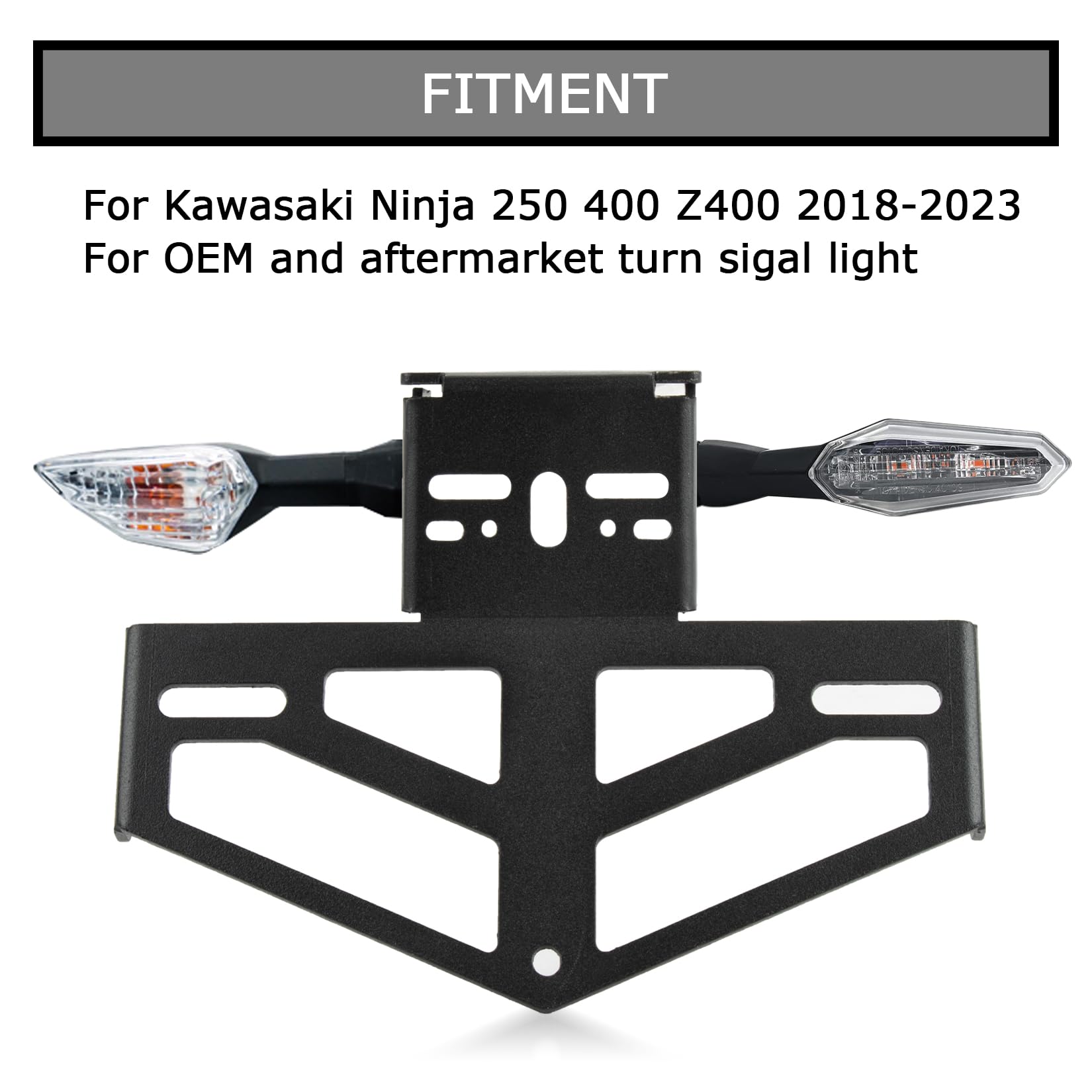 Staffa per Targa per Ninja 250 400 Z400 2018 2019 2020 2021 2022, PSLER Portatarga Accessori per Moto