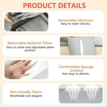 Adjustable Electric Bed Backrest,Lifting Bed Back Rest,Electric Lift Support Pillow,Portable Folding Sit-Up Neck Head And Lumbar Support,for The Elderly The Disabled FullLengthwithBedRails