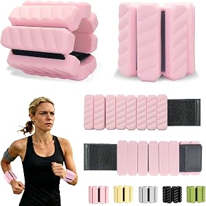 Adjustable Wrist and Ankle Weights for Women & Men, Adjustable 2-LB(1LB Each), Wearable Arm Leg Silicone Weights for Pilates, Fitness, Workout, Yoga, Swimming & Walking