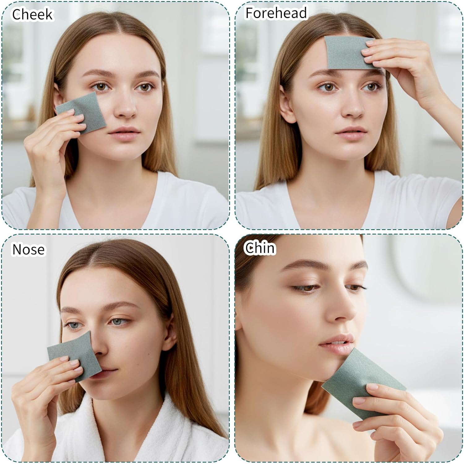 500 Counts Oil Blotting Papers for Face, Bamboo Oil Absorbing Sheets for Oily Skin, Oils Blotting Sheets for Face, Oils Wipes 9cmx6cm