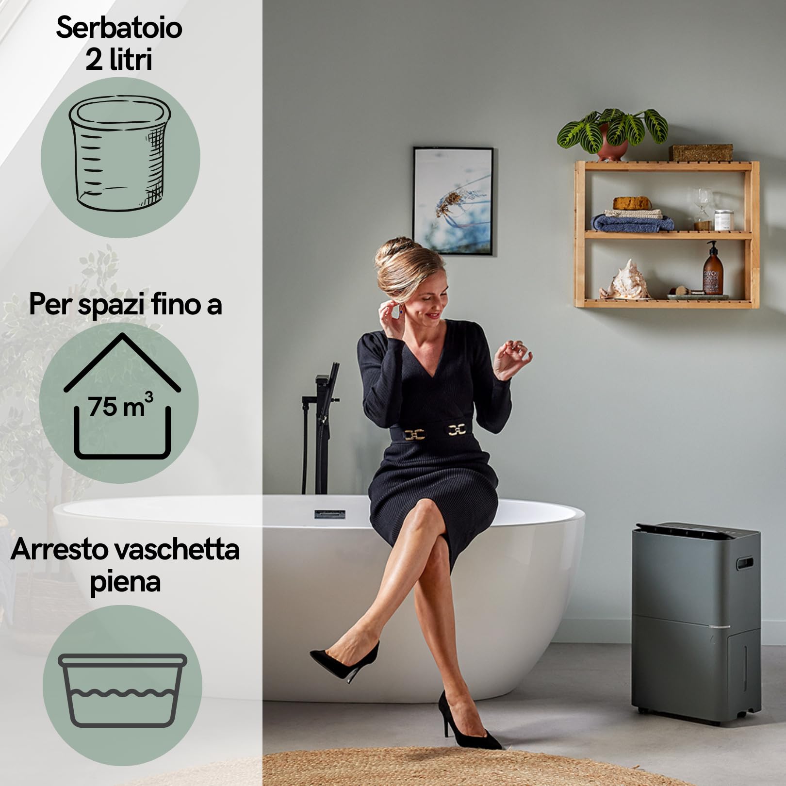 Deumidificatore d 812 smart GRIGIO