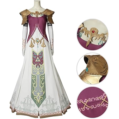 Amazon Mostfar コスプレ衣装 ゼルダの伝说 トワイライトプリンセス Zelda ゼルダ姫風 女主人公風 仮装 学園祭 豪華版 コスチューム コスプレ コスプレ 仮装 通販