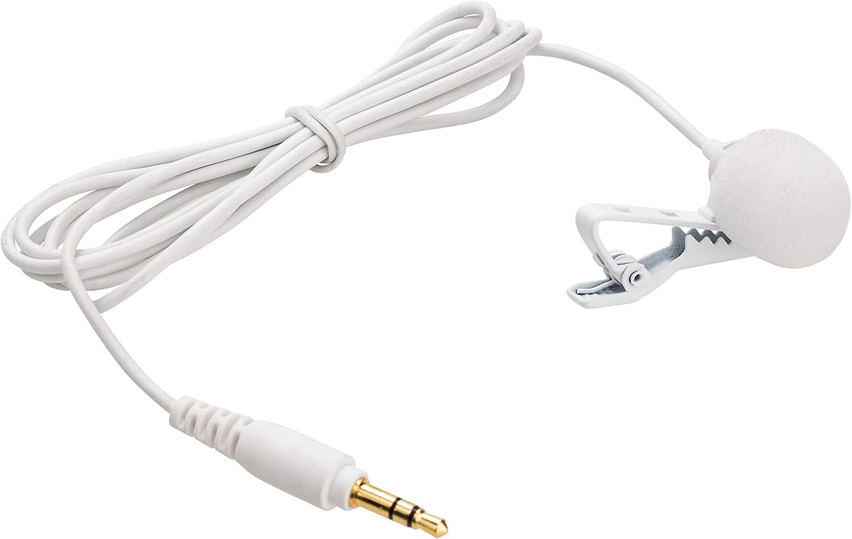 Saramonic SR-M1W White 3.5mm TRS Lavalier Microphone for Wireless Systems Compatible with DJI Mic, Rode, Hollyland, Sennheiser Transmitters & More