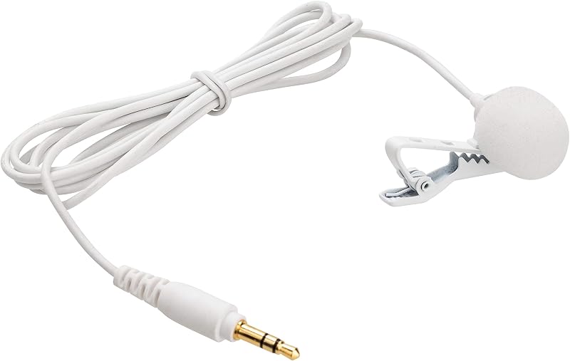 Saramonic SR-M1W White 3.5mm TRS Lavalier Microphone for Wireless Systems Compatible with DJI Mic, Rode, Hollyland, Sennheiser Transmitters & More