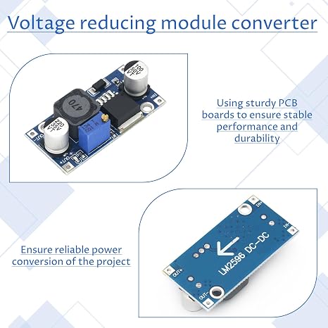 5 Pcs LM2596 Buck Converter Voltage Regulator, Adjustable Step Down Dc Dc Converter, 3.0-40V To 1.5-35V Output,High Efficiency for DIY Electronics,Arduino,Raspberry Pi Projects
