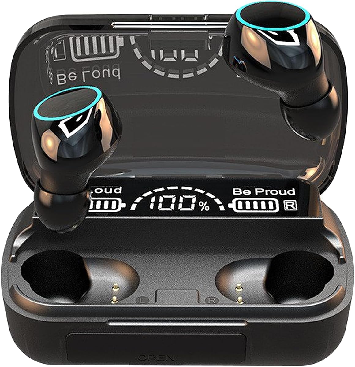 Auriculares inalámbricos Bluetooth 5.3, tiempo de reproducción prolongado, auriculares con reducción de ruido con control táctil, miniauriculares internos con micrófono a prueba de agua IP7, compatibles con IOS, teléfono inteligente Android