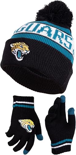 Ultra Game NFL - Gorro de invierno súper suave para niños y niñas, con guantes extra cálidos para pantalla táctil