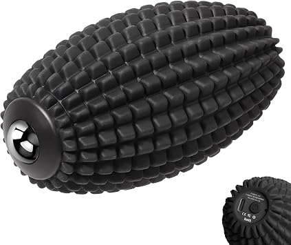 Vibrating Massage Ball for Full Body Relaxation, Silicone Trigger Point Massager Ball for Back, Neck, Foot, Muscle Recovery, Portable Rechargeable Massage Roller, 3 Vibration Modes Black