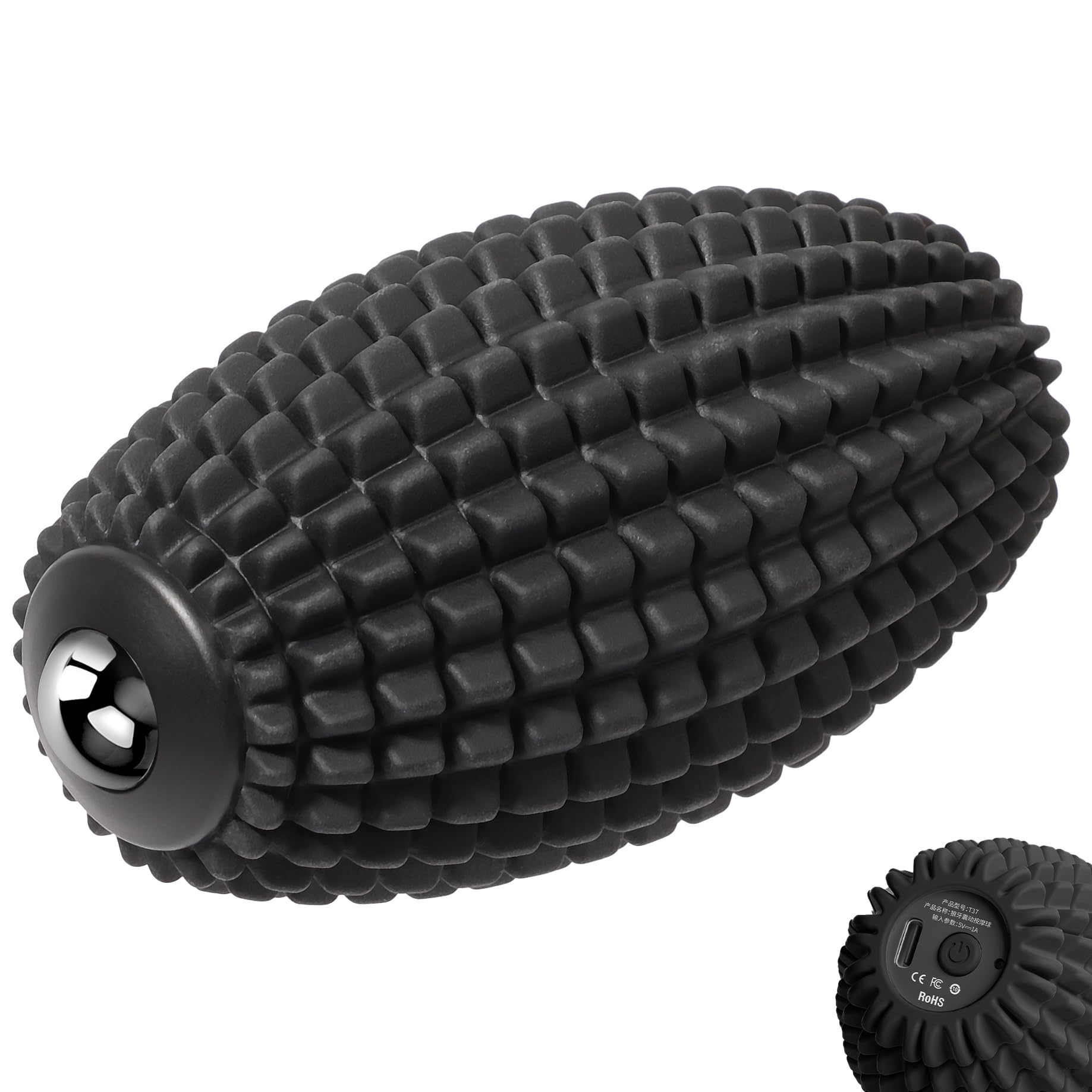 Vibrating Massage Ball for Full Body Relaxation Silicone Trigger Point Massager Ball for Back Neck Foot Muscle Recovery